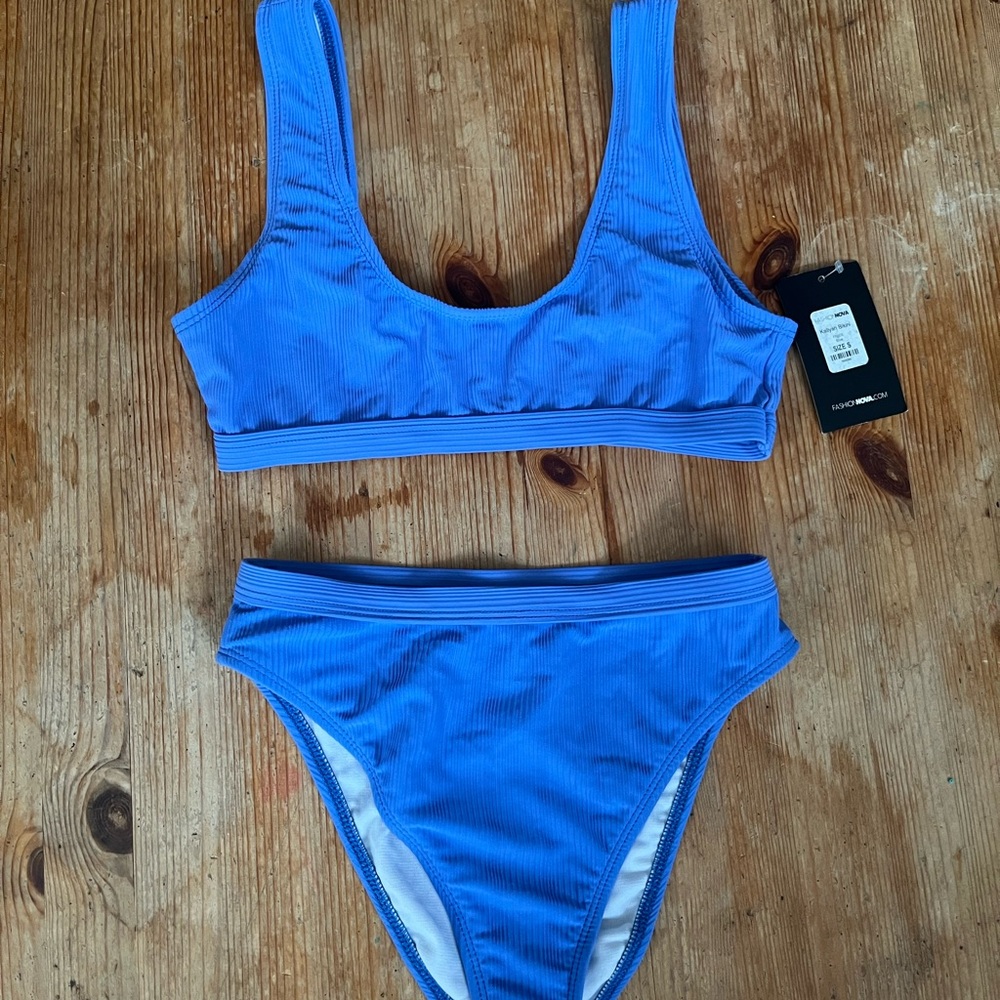 Fashion Nova Blue One Piece Swimwear
